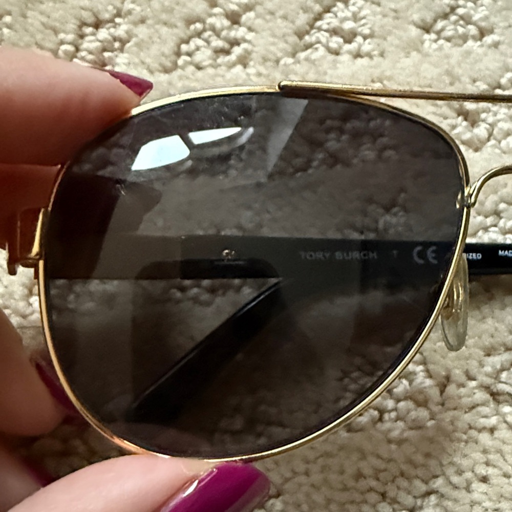 Tory Burch Gold and Black Sunglasses - Picture 9 of 9